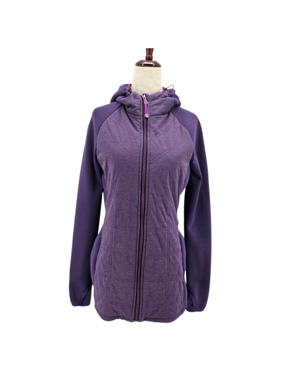 Athleta Womens Xs Jacket Jump And Jive Nightshade Purple Heather Hooded Zipper